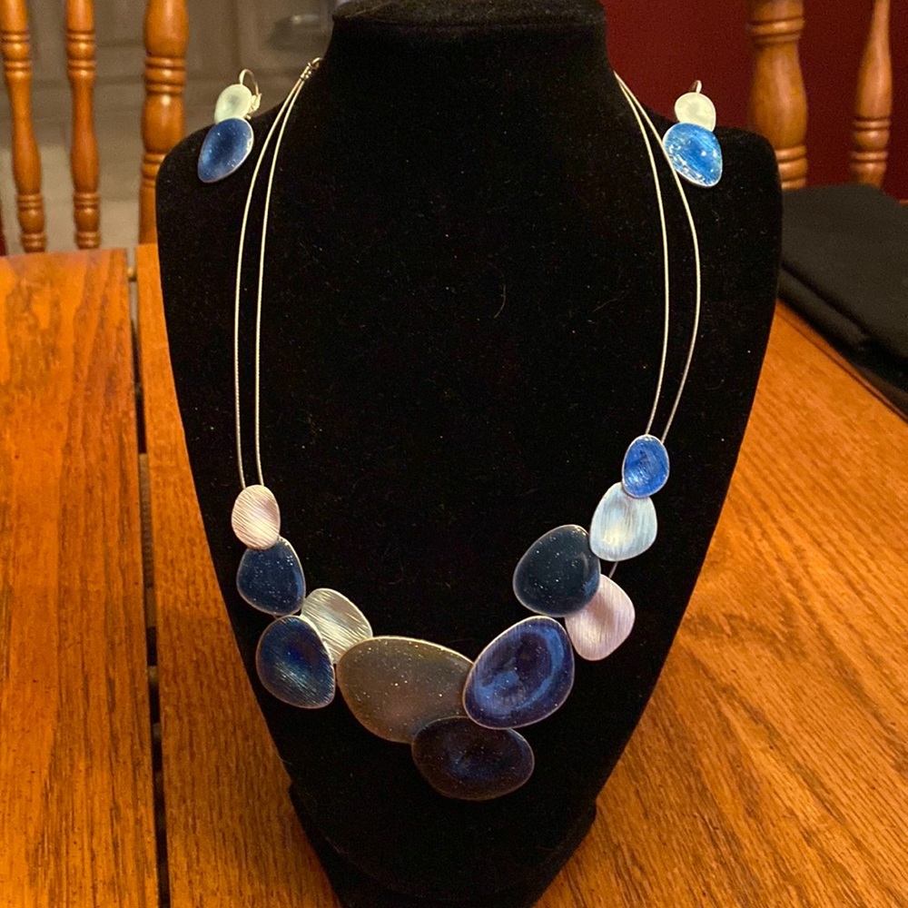 Necklace and earrings. Matching set.